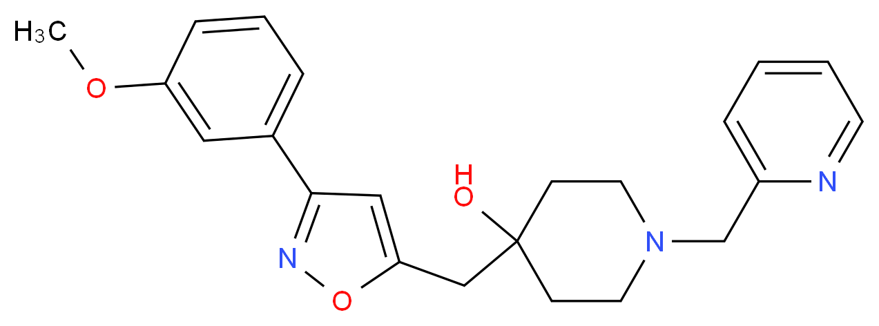 4-{[3-(3-methoxyphenyl)-5-isoxazolyl]methyl}-1-(2-pyridinylmethyl)-4-piperidinol_分子结构_CAS_)