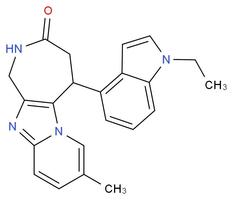 5-(1-ethyl-1H-indol-4-yl)-8-methyl-1,2,4,5-tetrahydro-3H-pyrido[1',2':1,2]imidazo[4,5-c]azepin-3-one_分子结构_CAS_)