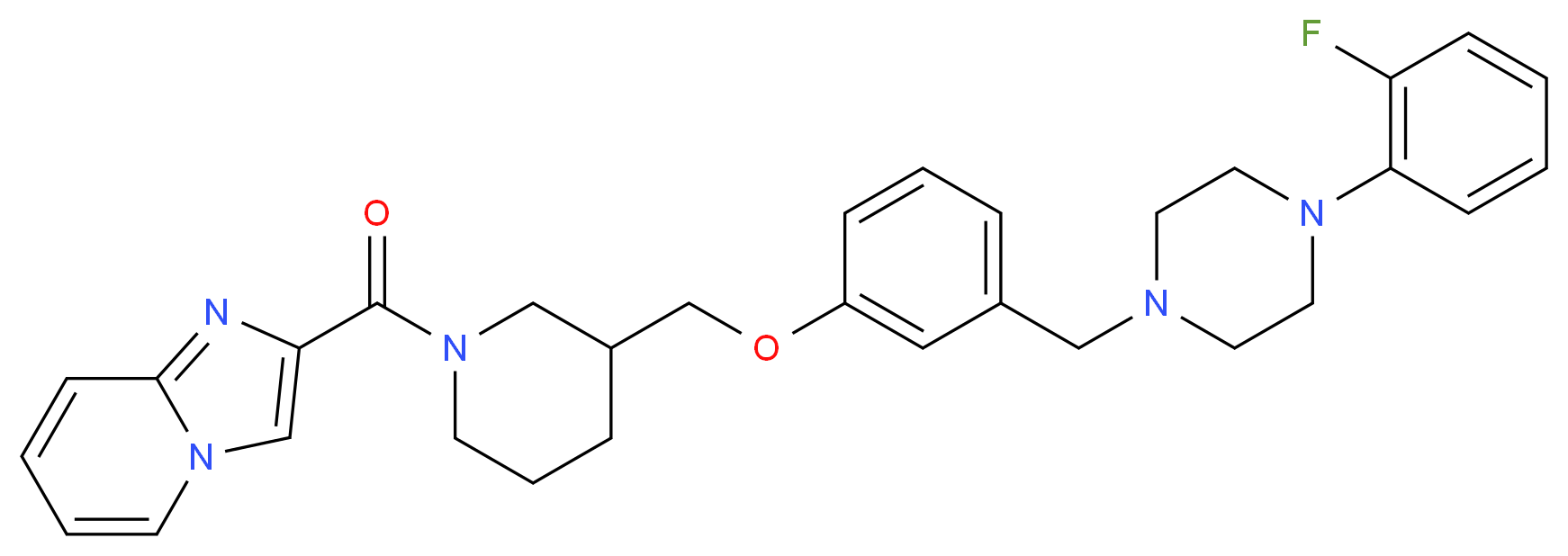 2-({3-[(3-{[4-(2-fluorophenyl)-1-piperazinyl]methyl}phenoxy)methyl]-1-piperidinyl}carbonyl)imidazo[1,2-a]pyridine_分子结构_CAS_)