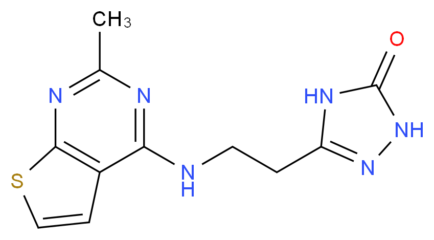 5-{2-[(2-methylthieno[2,3-d]pyrimidin-4-yl)amino]ethyl}-2,4-dihydro-3H-1,2,4-triazol-3-one_分子结构_CAS_)