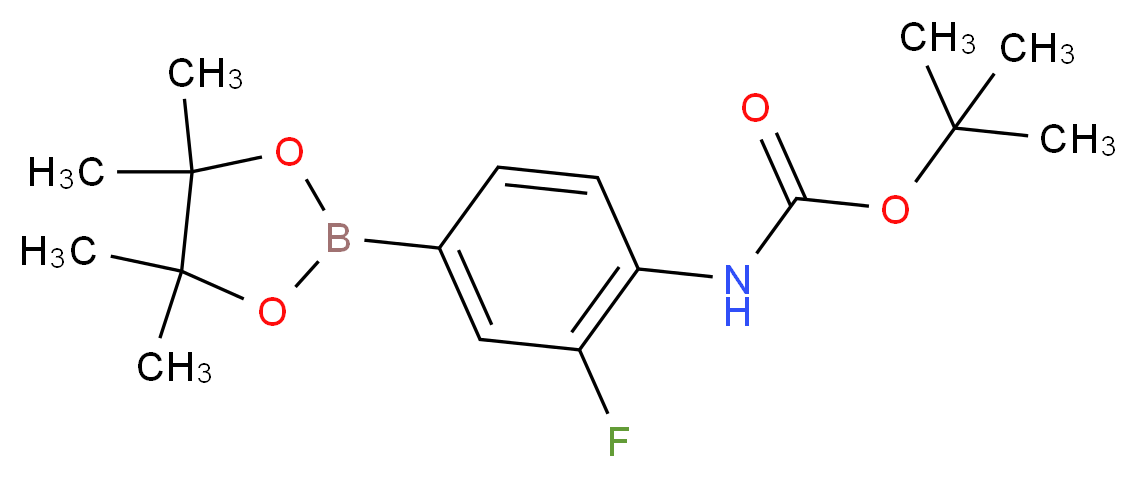 tert-Butyl 2-fluoro-4-(4,4,5,5-tetraMethyl-1,3,2-dioxaborolan-2-yl)phenylcarbaMate_分子结构_CAS_262444-42-8)