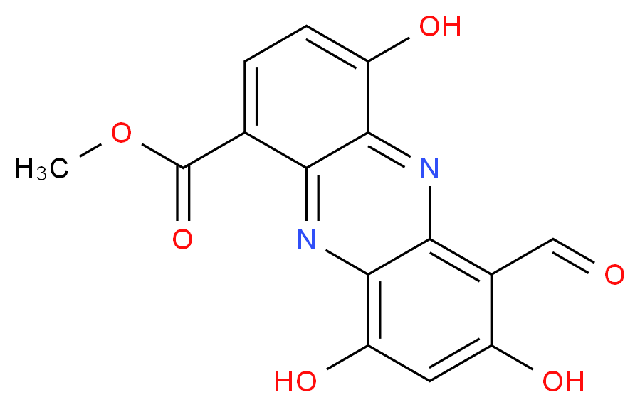 methyl 6-formyl-4,7,9-trihydroxyphenazine-1-carboxylate_分子结构_CAS_26786-84-5