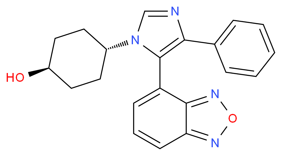 trans-4-[5-(2,1,3-benzoxadiazol-4-yl)-4-phenyl-1H-imidazol-1-yl]cyclohexanol_分子结构_CAS_)