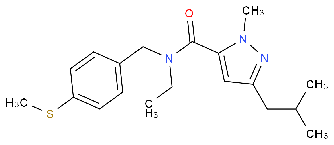 N-ethyl-3-isobutyl-1-methyl-N-[4-(methylthio)benzyl]-1H-pyrazole-5-carboxamide_分子结构_CAS_)