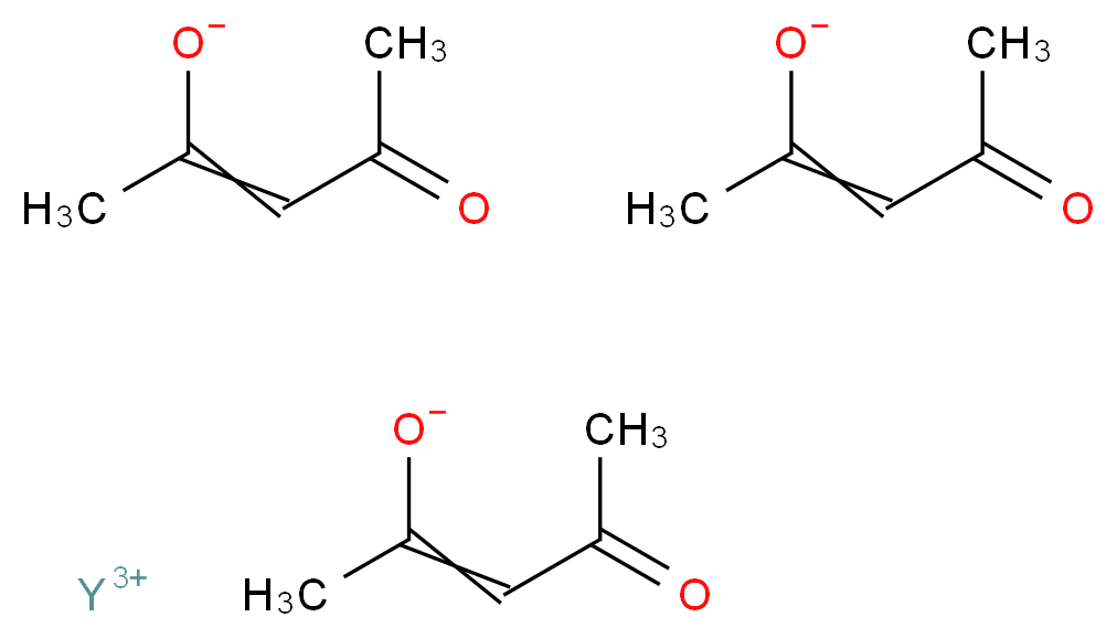 yttrium(3+) ion tris(4-oxopent-2-en-2-olate)_分子结构_CAS_15554-47-9