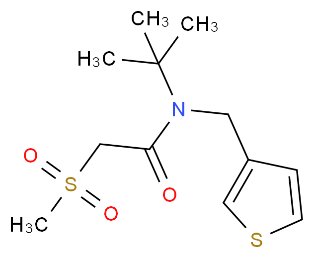 N-(tert-butyl)-2-(methylsulfonyl)-N-(3-thienylmethyl)acetamide_分子结构_CAS_)