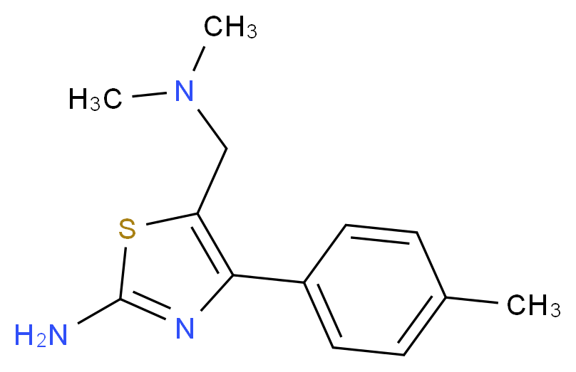 5-Dimethylaminomethyl-4-p-tolyl-thiazol-2-ylamine_分子结构_CAS_)