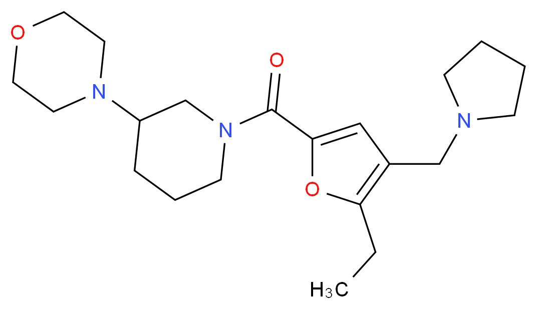 4-{1-[5-ethyl-4-(1-pyrrolidinylmethyl)-2-furoyl]-3-piperidinyl}morpholine_分子结构_CAS_)