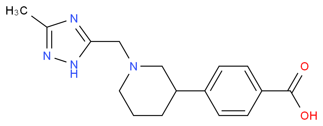 4-{1-[(3-methyl-1H-1,2,4-triazol-5-yl)methyl]piperidin-3-yl}benzoic acid_分子结构_CAS_)