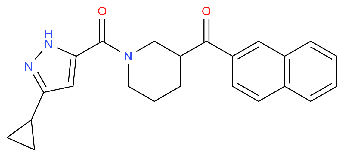 {1-[(3-cyclopropyl-1H-pyrazol-5-yl)carbonyl]-3-piperidinyl}(2-naphthyl)methanone_分子结构_CAS_)