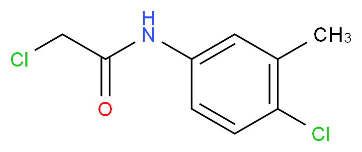 2-chloro-N-(4-chloro-3-methylphenyl)acetamide_分子结构_CAS_99585-90-7