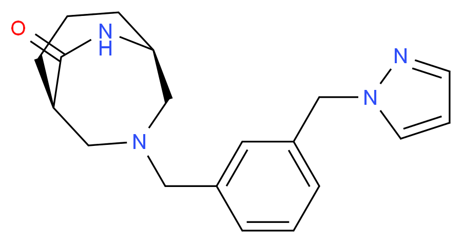 (1S*,5R*)-3-[3-(1H-pyrazol-1-ylmethyl)benzyl]-3,9-diazabicyclo[3.3.2]decan-10-one_分子结构_CAS_)