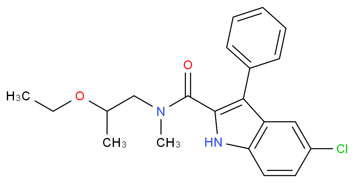 5-chloro-N-(2-ethoxypropyl)-N-methyl-3-phenyl-1H-indole-2-carboxamide_分子结构_CAS_)