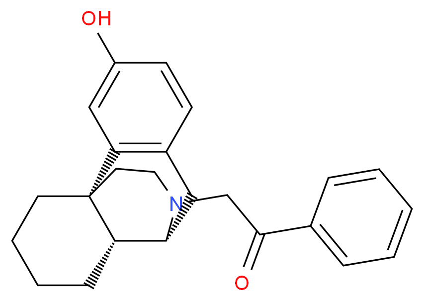 2-[(1R,9R,10R)-4-hydroxy-17-azatetracyclo[7.5.3.0<sup>1</sup>,<sup>1</sup><sup>0</sup>.0<sup>2</sup>,<sup>7</sup>]heptadeca-2(7),3,5-trien-17-yl]-1-phenylethan-1-one_分子结构_CAS_10061-32-2