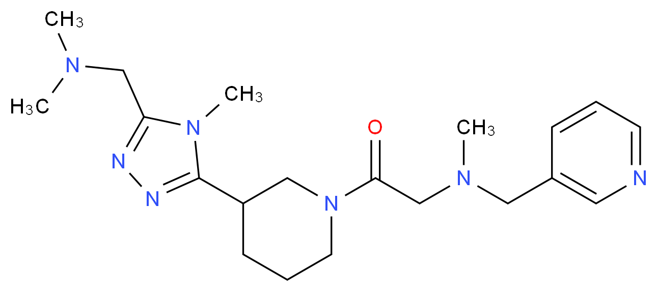 2-(3-{5-[(dimethylamino)methyl]-4-methyl-4H-1,2,4-triazol-3-yl}piperidin-1-yl)-N-methyl-2-oxo-N-(pyridin-3-ylmethyl)ethanamine_分子结构_CAS_)
