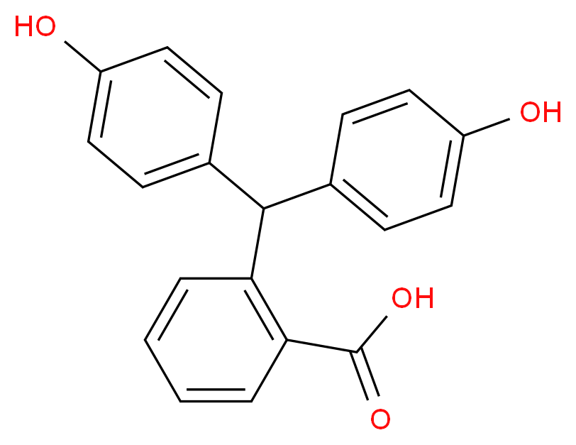 2-[bis(4-hydroxyphenyl)methyl]benzoic acid_分子结构_CAS_81-90-3