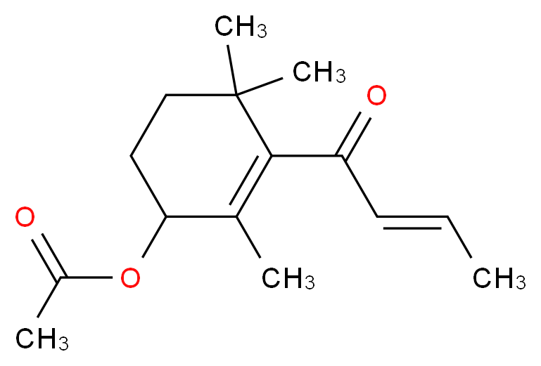 3-[(2E)-but-2-enoyl]-2,4,4-trimethylcyclohex-2-en-1-yl acetate_分子结构_CAS_945426-71-1