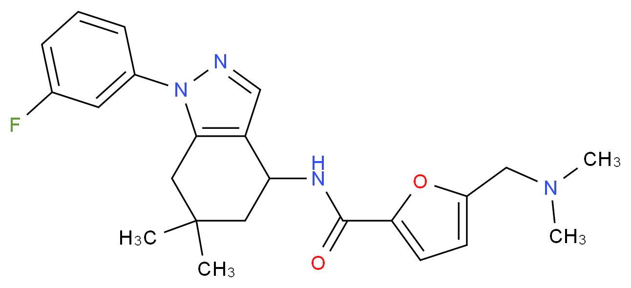 5-[(dimethylamino)methyl]-N-[1-(3-fluorophenyl)-6,6-dimethyl-4,5,6,7-tetrahydro-1H-indazol-4-yl]-2-furamide_分子结构_CAS_)