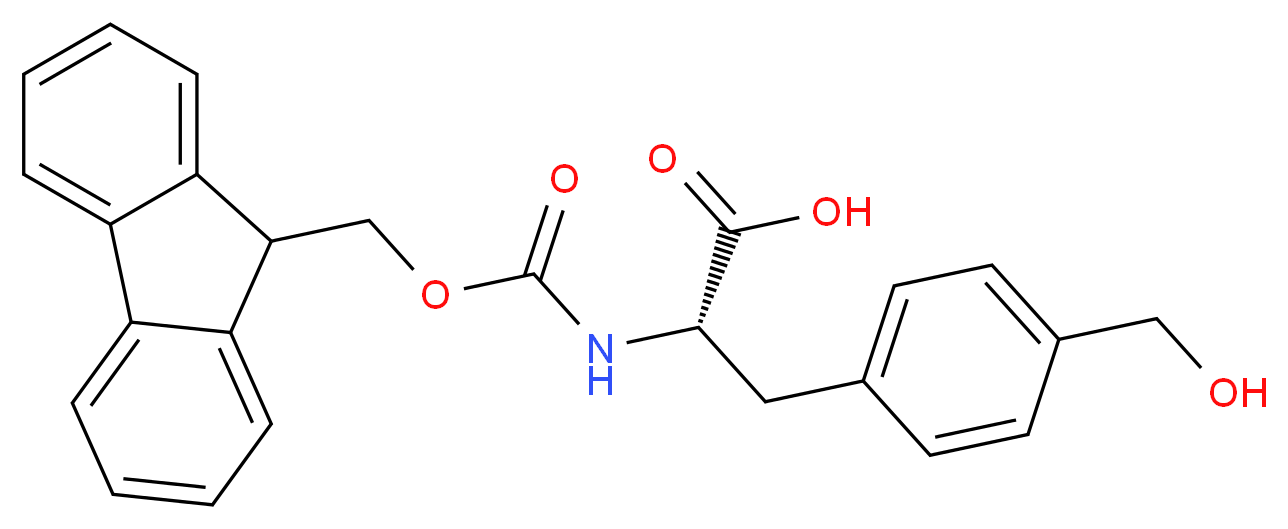 (2S)-2-{[(9H-fluoren-9-ylmethoxy)carbonyl]amino}-3-[4-(hydroxymethyl)phenyl]propanoic acid_分子结构_CAS_77128-72-4