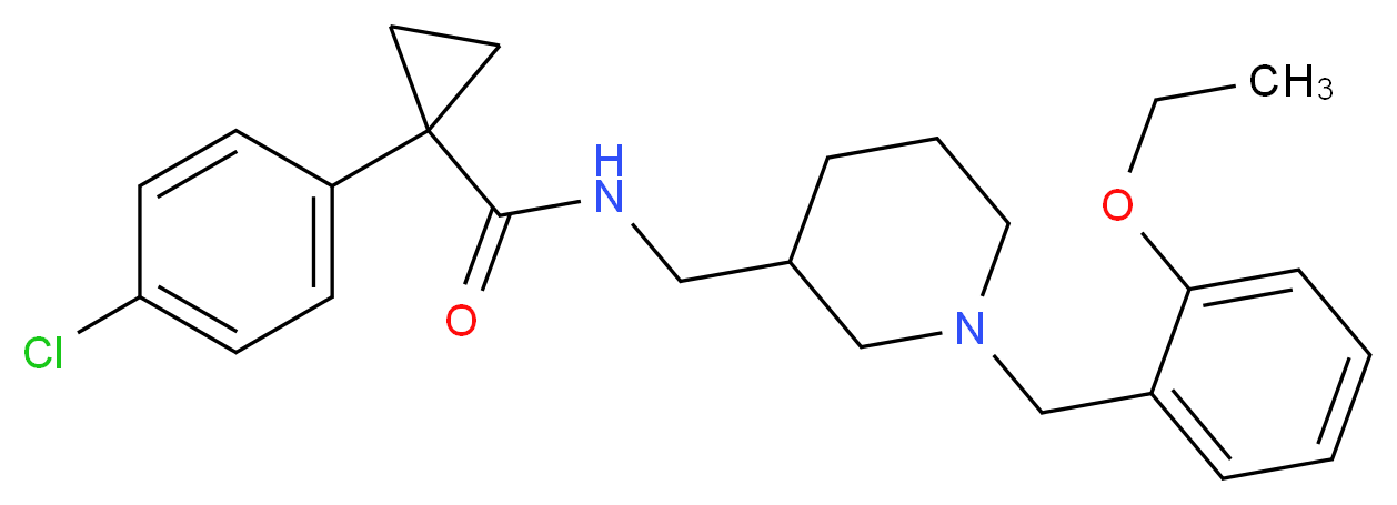 1-(4-chlorophenyl)-N-{[1-(2-ethoxybenzyl)-3-piperidinyl]methyl}cyclopropanecarboxamide_分子结构_CAS_)