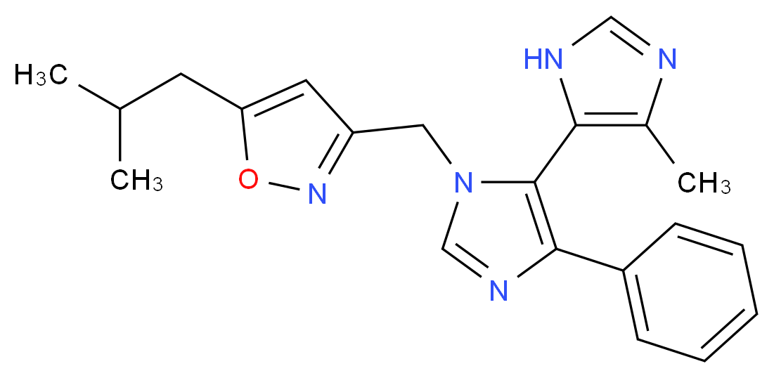 3-[(5-isobutylisoxazol-3-yl)methyl]-5'-methyl-5-phenyl-3H,3'H-4,4'-biimidazole_分子结构_CAS_)