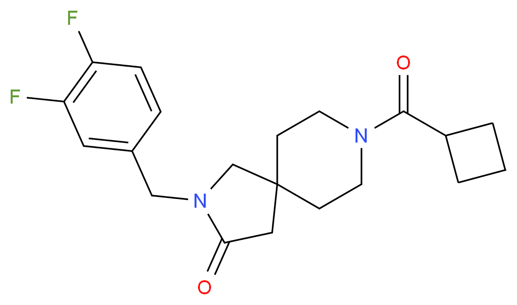 8-(cyclobutylcarbonyl)-2-(3,4-difluorobenzyl)-2,8-diazaspiro[4.5]decan-3-one_分子结构_CAS_)