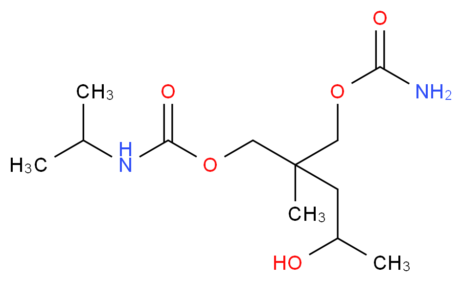 4-hydroxy-2-methyl-2-({[(propan-2-yl)carbamoyl]oxy}methyl)pentyl carbamate_分子结构_CAS_3424-34-8