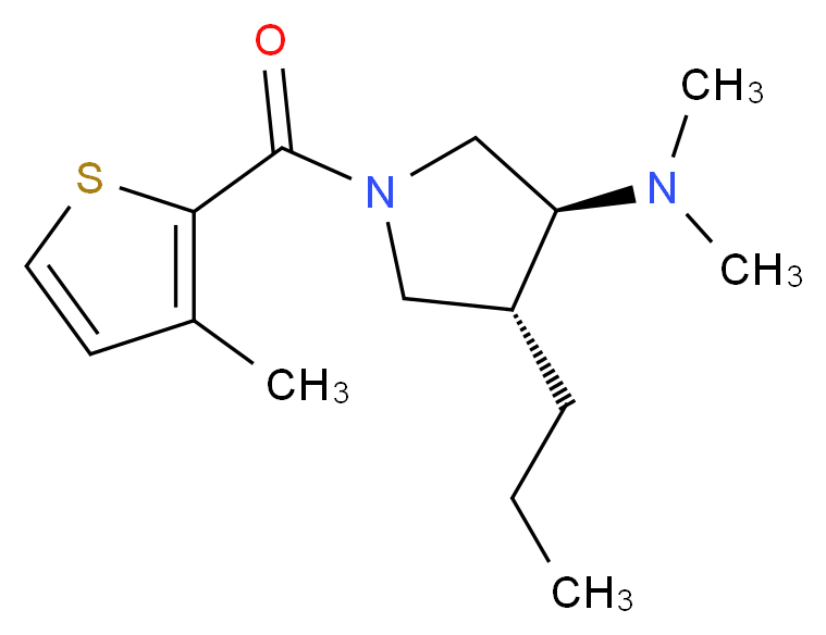 (3S*,4R*)-N,N-dimethyl-1-[(3-methyl-2-thienyl)carbonyl]-4-propyl-3-pyrrolidinamine_分子结构_CAS_)