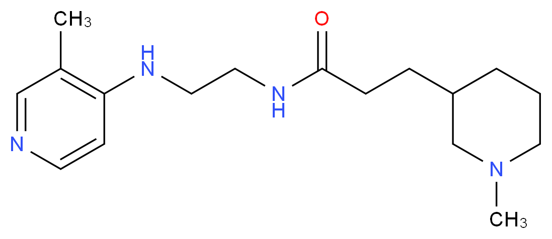 3-(1-methyl-3-piperidinyl)-N-{2-[(3-methyl-4-pyridinyl)amino]ethyl}propanamide_分子结构_CAS_)