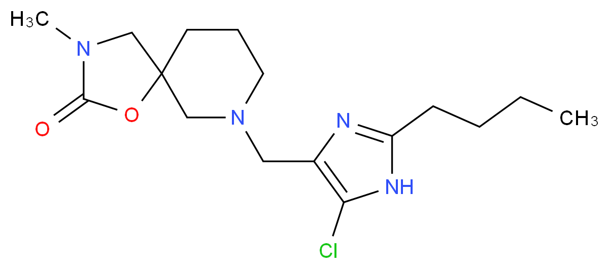 7-[(2-butyl-5-chloro-1H-imidazol-4-yl)methyl]-3-methyl-1-oxa-3,7-diazaspiro[4.5]decan-2-one_分子结构_CAS_)