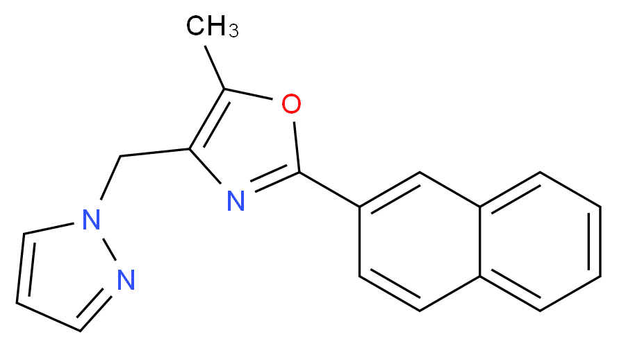 5-methyl-2-(2-naphthyl)-4-(1H-pyrazol-1-ylmethyl)-1,3-oxazole_分子结构_CAS_)