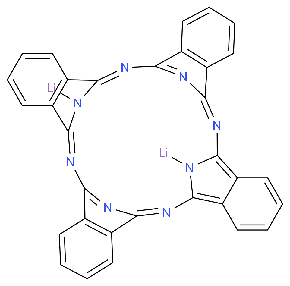 38,40-dilithio-2,11,20,29,37,38,39,40-octaazanonacyclo[28.6.1.1^{3,10}.1^{12,19}.1^{21,28}.0^{4,9}.0^{13,18}.0^{22,27}.0^{31,36}]tetraconta-1,3,5,7,9,11,13,15,17,19(39),20,22,24,26,28,30(37),31,33,35-nonadecaene_分子结构_CAS_25510-41-2