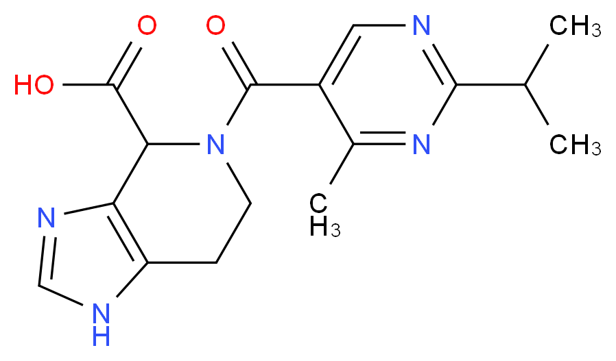 5-[(2-isopropyl-4-methyl-5-pyrimidinyl)carbonyl]-4,5,6,7-tetrahydro-1H-imidazo[4,5-c]pyridine-4-carboxylic acid_分子结构_CAS_)