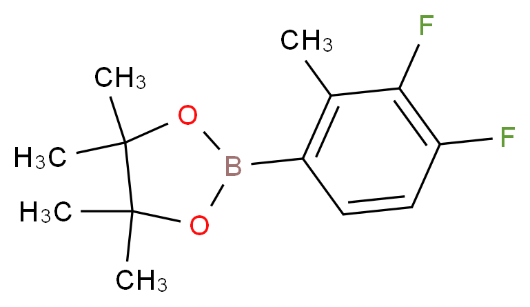 2-(3,4-difluoro-2-methylphenyl)-4,4,5,5-tetramethyl-1,3,2-dioxaborolane_分子结构_CAS_1025707-97-4