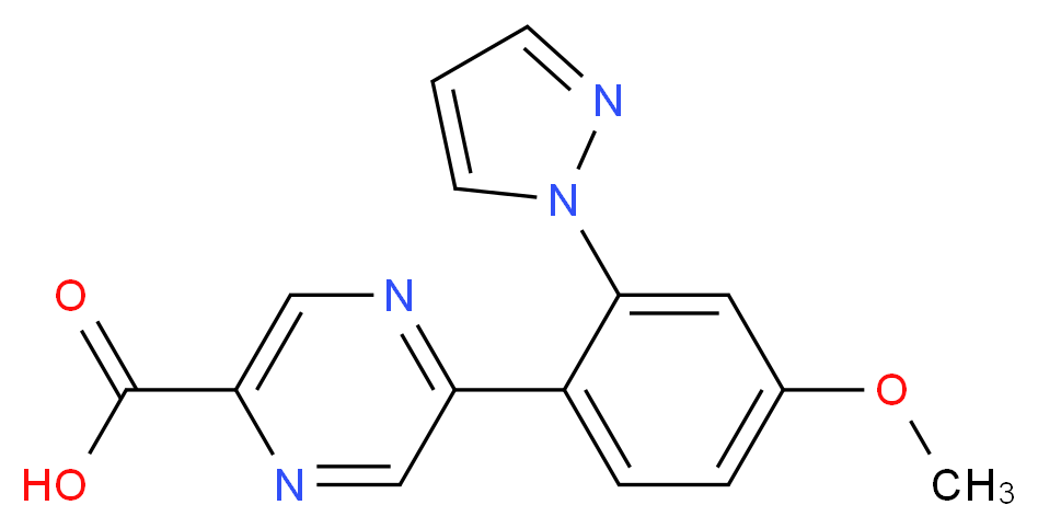 5-[4-methoxy-2-(1H-pyrazol-1-yl)phenyl]pyrazine-2-carboxylic acid_分子结构_CAS_)