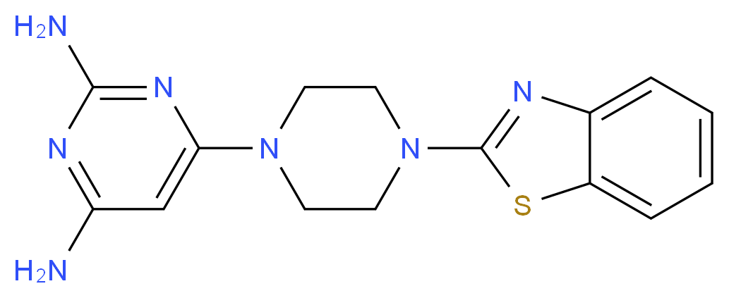 6-[4-(1,3-benzothiazol-2-yl)-1-piperazinyl]-2,4-pyrimidinediamine_分子结构_CAS_)