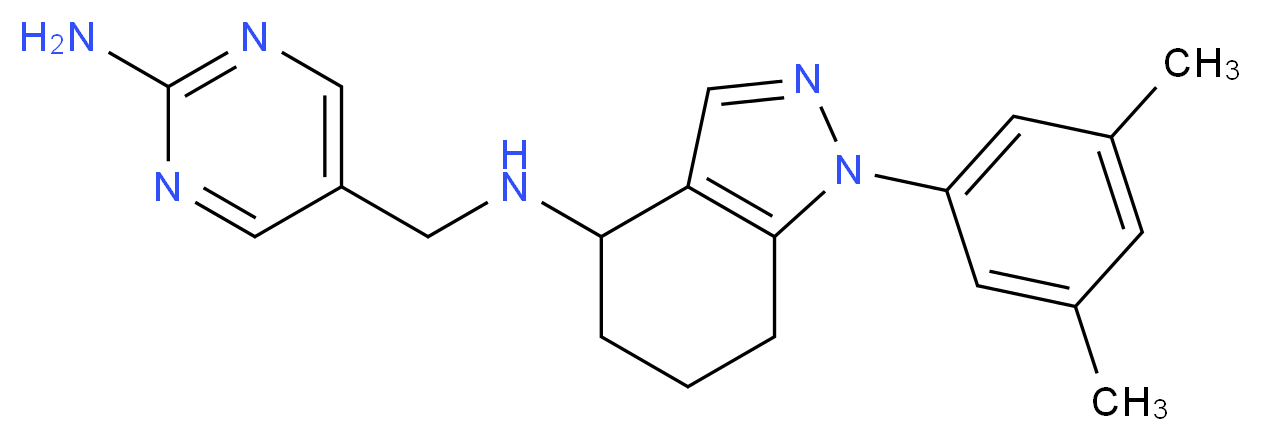 N-[(2-amino-5-pyrimidinyl)methyl]-1-(3,5-dimethylphenyl)-4,5,6,7-tetrahydro-1H-indazol-4-amine_分子结构_CAS_)