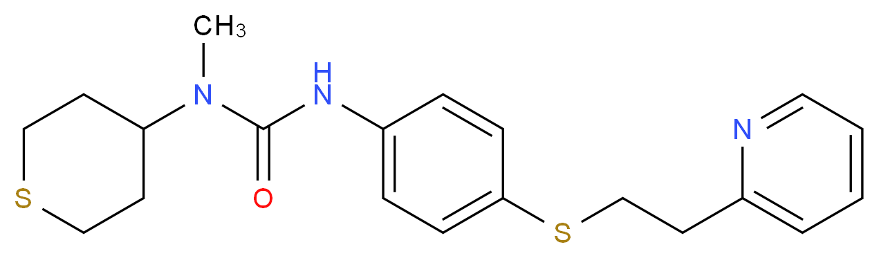 N-methyl-N'-{4-[(2-pyridin-2-ylethyl)thio]phenyl}-N-(tetrahydro-2H-thiopyran-4-yl)urea_分子结构_CAS_)