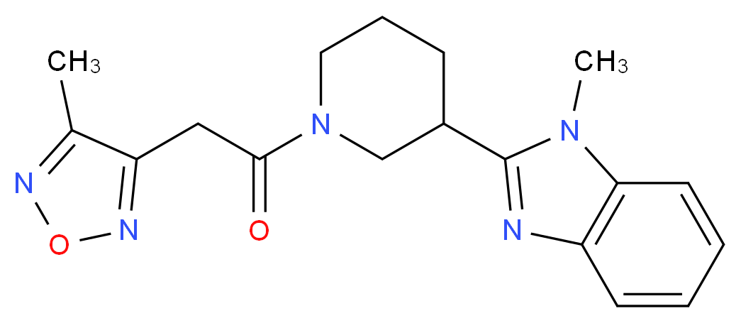 1-methyl-2-{1-[(4-methyl-1,2,5-oxadiazol-3-yl)acetyl]piperidin-3-yl}-1H-benzimidazole_分子结构_CAS_)