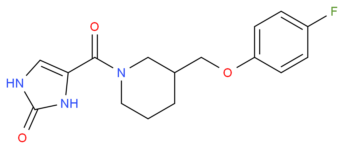 4-({3-[(4-fluorophenoxy)methyl]piperidin-1-yl}carbonyl)-1,3-dihydro-2H-imidazol-2-one_分子结构_CAS_)