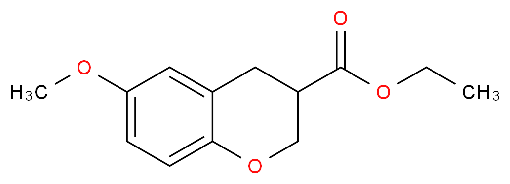 ethyl 6-methoxy-3,4-dihydro-2H-1-benzopyran-3-carboxylate_分子结构_CAS_885271-71-6