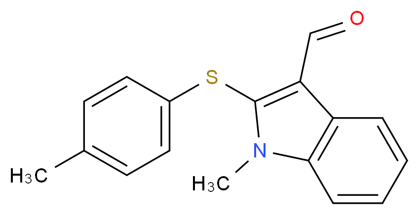 1-Methyl-2-[(4-methylphenyl)sulfanyl]-1H-indole-3-carbaldehyde_分子结构_CAS_)