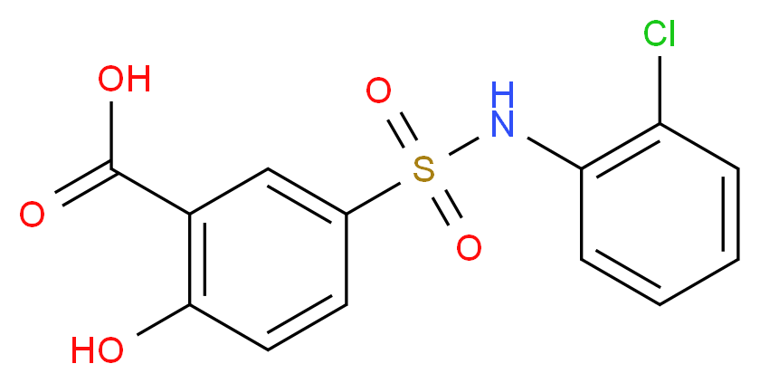 5-[(2-chlorophenyl)sulfamoyl]-2-hydroxybenzoic acid_分子结构_CAS_62547-09-5