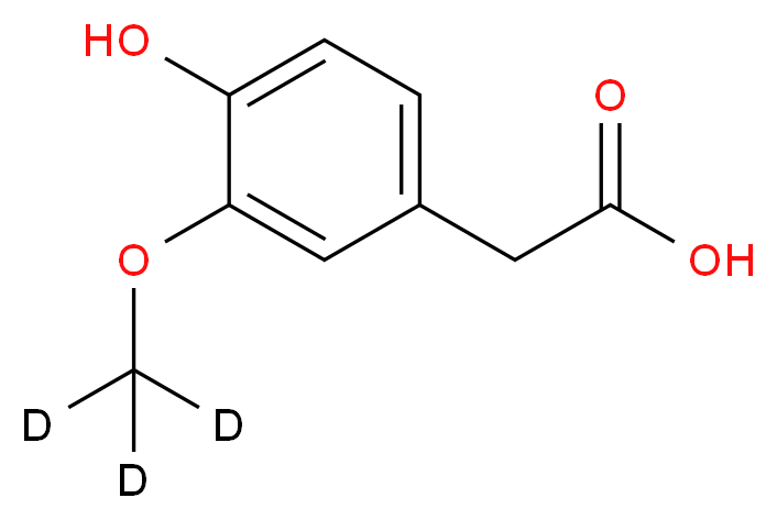 2-[4-hydroxy-3-(<sup>2</sup>H<sub>3</sub>)methoxyphenyl]acetic acid_分子结构_CAS_74495-71-9