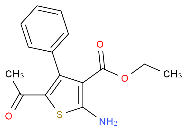 Ethyl 5-acetyl-2-amino-4-phenylthiophene-3-carboxylate_分子结构_CAS_122835-45-4)