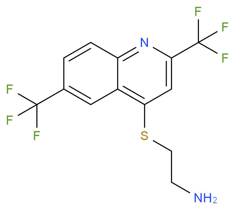 4-(2-Aminoethylthio)-2,6-bis(trifluoromethyl)quinoline 97%_分子结构_CAS_)