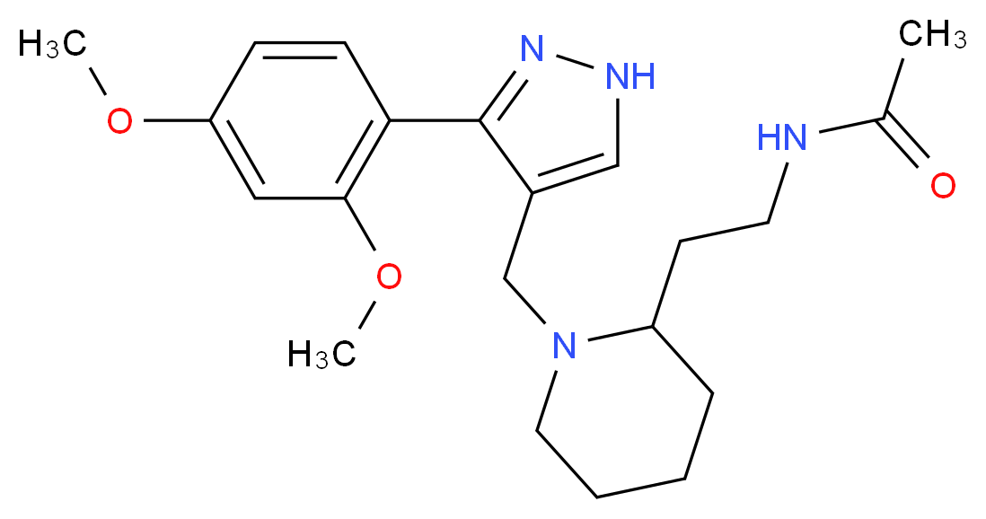 N-[2-(1-{[3-(2,4-dimethoxyphenyl)-1H-pyrazol-4-yl]methyl}-2-piperidinyl)ethyl]acetamide_分子结构_CAS_)