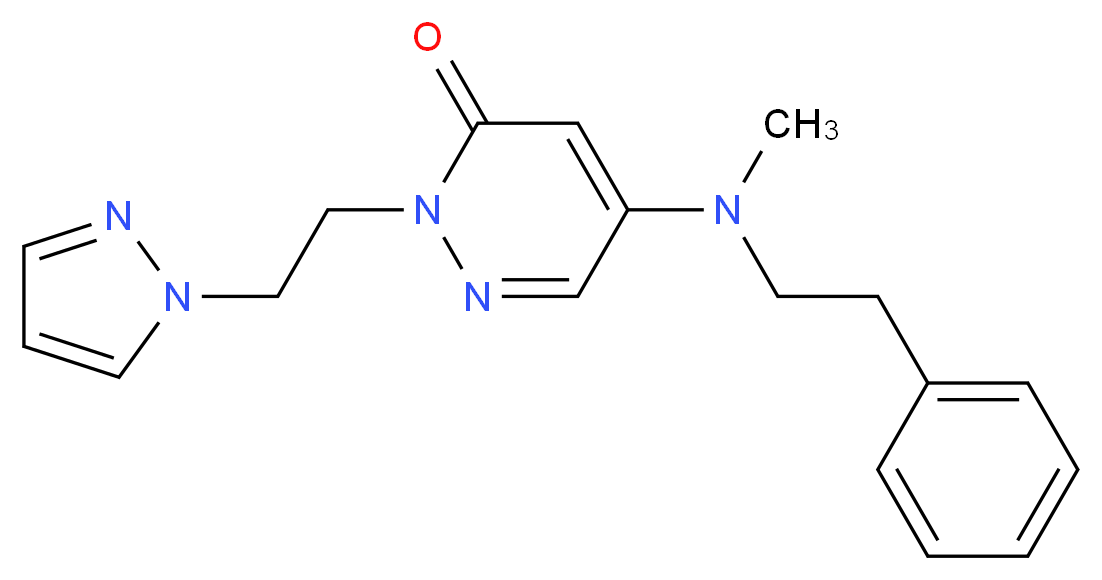 5-[methyl(2-phenylethyl)amino]-2-[2-(1H-pyrazol-1-yl)ethyl]-3(2H)-pyridazinone_分子结构_CAS_)