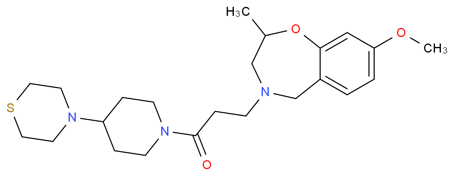 8-methoxy-2-methyl-4-{3-oxo-3-[4-(4-thiomorpholinyl)-1-piperidinyl]propyl}-2,3,4,5-tetrahydro-1,4-benzoxazepine_分子结构_CAS_)
