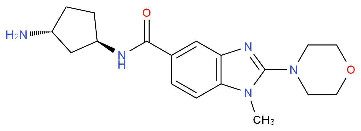 N-[(1R*,3R*)-3-aminocyclopentyl]-1-methyl-2-morpholin-4-yl-1H-benzimidazole-5-carboxamide_分子结构_CAS_)